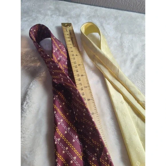 Yves Saint Laurent Ties YSL Lot Of 2 Designer Neck Ties Multi-Colored 1751 - Picture 7 of 8